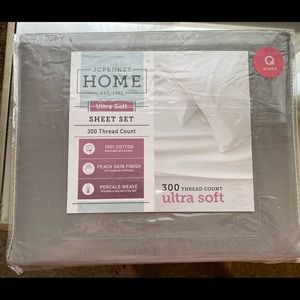 Queen sheet set. New. Gray. 100% Cotton
